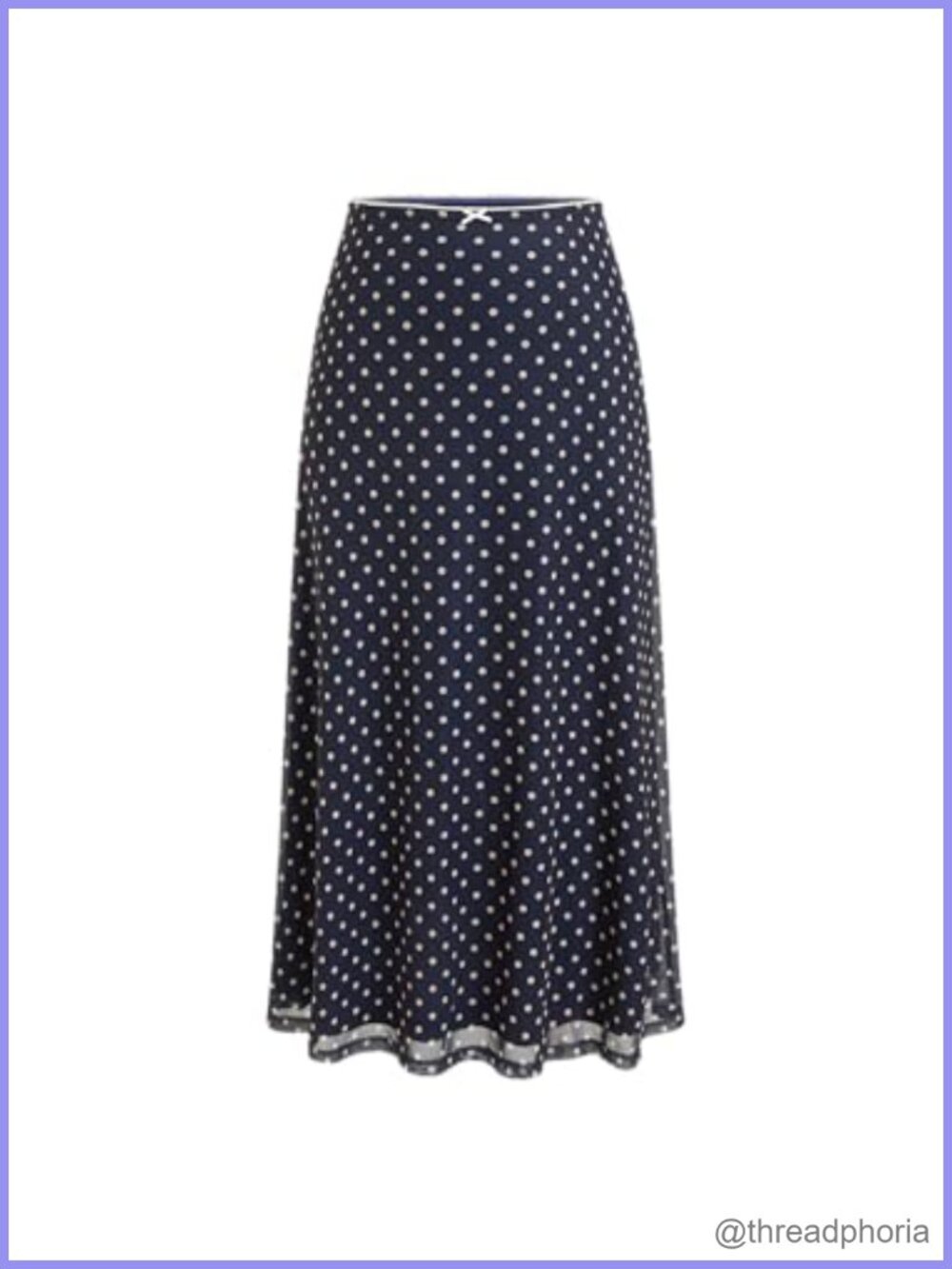 Womens Polka Dot Mesh Midi Skirt High Waist Flowy A-Line